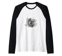 Chubby Bulldog Dessin réaliste Manche Raglan