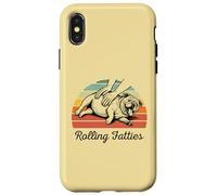 Chubby Bulldog Rolling Fatties Funny Vintage Coque pour iPhone X/XS