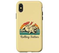 Chubby Bulldog Rolling Fatties Funny Vintage Coque pour iPhone X/XS