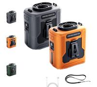 Chubby Cable Fan, Chubby Cable Waist Fan, Chubbycool 6000mah Portable Fans Belt, Rechargeable Wearable Cooler with Flashlight, for Outdoor Work, Camping, Travel (Grey+Orange)