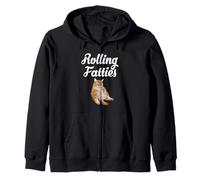Chubby Cat Humour Rolling Fatties Funny Food Kitty Meme Look Sweat à Capuche