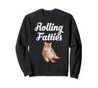 Chubby Cat Humour Rolling Fatties Funny Food Kitty Meme Look Sweatshirt