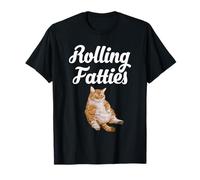 Chubby Cat Humour Rolling Fatties Funny Food Kitty Meme Look T-Shirt