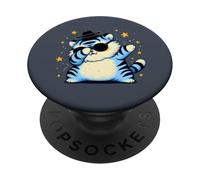 Chubby Chapeau de Danse pour Enfant Motif Chat Tigre Bleu PopSockets PopGrip Adhésif