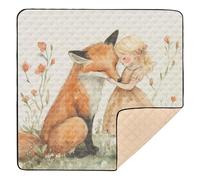 Chubby Fox Tapis de jeu antidérapant pour petite fille - Léger - Pour salle de jeux - 127 x 127 cm