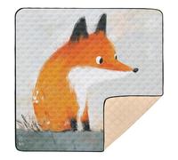 Chubby Fox Tapis de jeu rembourré doux pour bébé pour l'intérieur et l'extérieur Tapis de sport pliable confortable pour bébés, nourrissons et tout-petits, 127 x 127 cm