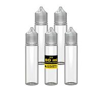 Chubby Gorilla V3 Lot de 5 flacons compte-gouttes vides en plastique pour liquides, huiles et liquides électroniques 60 ml