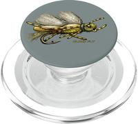 Chubby Grasshopper Pêche à la Mouche Motif Mouche Noir PopSockets PopGrip pour MagSafe