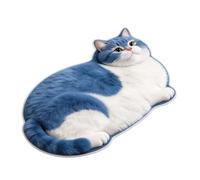 Chubby Tabby Cat Shaped Long Rug, Cute Cat Rug for Bedroom, Soft (#05,S) | Plush Sleeping Cat Floor Mat for Bedside, Sofa and Indoor Décor, Home Accent for Cat Lovers and Cat Themed Rooms