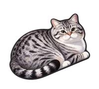 Chubby Tabby Cat Shaped Long Rug, Cute Cat Rug for Bedroom, Soft (#09,M) | Plush Sleeping Cat Floor Mat for Bedside, Sofa and Indoor Décor, Home Accent for Cat Lovers and Cat Themed Rooms