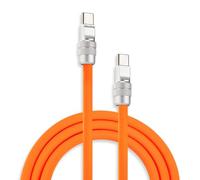 chubbycable Chubby Câble de charge rapide 2.0 en silicone souple durable de 240 W extra épais compatible avec iPhone 17-15, iPad, orange, de type C vers type C, 1,2 m