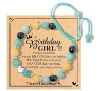 Chuchoter Bracelet « To My Daughter/Granddaughter/Niece », bracelet de perles en pierre naturelle pour fille, cadeau d'anniversaire, de Noël, de Saint-Valentin, de remise de diplôme pour fille, 8 mm