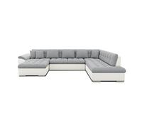 Chuck - canapé panoramique XXL - convertible avec coffre - 7 places - droit - Gris / Blanc