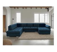 Chuck - canapé panoramique XXL - convertible avec coffre - 7 places - gauche - Bleu marine