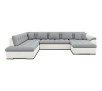 Chuck - canapé panoramique XXL - convertible avec coffre - 7 places - gauche - Gris / Blanc Gris / Blanc G