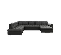 Chuck - canapé panoramique XXL - convertible avec coffre - 7 places - gauche - Noir / Gris