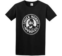 Chuck Norris Approved Shirt Round Collar Tee Black M