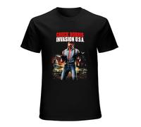 Chuck Norris Invasion U.S.A Poster Men's Black T-Shirt Unisex Tee XL