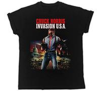 Chuck Norris Invasion U.S.A Poster T-Shirt Mens Unisex Black Tees XL