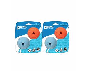 Chuckit! Balle sifflante pour chien à rapporter pour lanceur de taille moyenne 4 balles 2