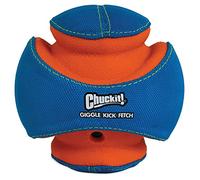 Chuckit! - Giggle Kick Fetch Small - Ballon à Poursuivre pour Chien - Ballon à Mâcher pour Chien - Emet des Sons Stimulants l’Intérêt - Taille Small - Diamètre de 14 cm
