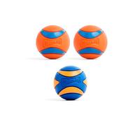 Chuckit! Ultra Ball Lot de 3 balles rebondissantes moyennes pour chiens de 9 à 27 kg - Fabriqué à partir de caoutchouc durable - Jouets flottants pour animaux de compagnie - Taille M - 6,3 cm de
