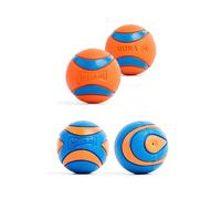 Chuckit! Ultra Ball Lot de 4 balles rebondissantes moyennes pour chiens de 9 à 27 kg - Fabriqué à partir de caoutchouc durable - Jouets flottants pour animaux de compagnie - Taille M - 6,3 cm de