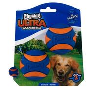 Chuckit Ultra Squeaker Ball - Balle Aboyante Moyenne 6cm - Lot de 2