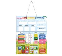 chuckle Allemand Calendrier Mural magnétique pour Enfants avec Saisons, Date et météo - 40 x 32 cm - Outil d'apprentissage ludique pour Les Enfants de 4 à 10 Ans, Personnalisable pour Chaque année