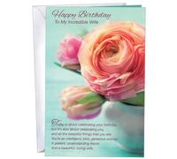 Chuck's Card-O-Rama - Carte d'anniversaire pour ma femme - Fabriquée aux États-Unis - Vous économisez 1,49 $ - Excellent papier cartonné, enveloppe autocollante incluse - 12,7 x 19,7 cm - Emballée