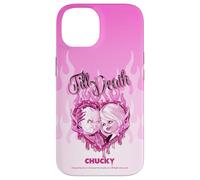 Chucky and Tiffany Till Death Flaming Heart Coque pour iPhone 14