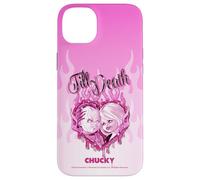 Chucky and Tiffany Till Death Flaming Heart Coque pour iPhone 14 Plus