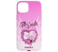 Chucky and Tiffany Till Death Flaming Heart Coque pour iPhone 15 Plus