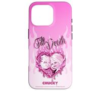 Chucky and Tiffany Till Death Flaming Heart Coque pour iPhone 16 Pro