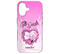 Chucky and Tiffany Till Death Flaming Heart Coque pour iPhone 17