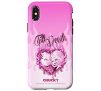 Chucky and Tiffany Till Death Flaming Heart Coque pour iPhone X/XS