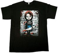 Chucky T-Shirt Child's Play Doll Toy Horror Movie Mug Shot Tee Men's New Manches Courtes(3X-Large)