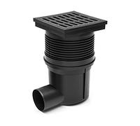 Chudej Siphon de cave 150 x 150 mm, noir, polypropylène, moderne, siphon de sol