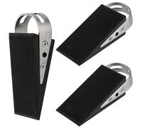 CHUEHKAK cale porte sol,Lot de 3 bloque porte en caoutchouc antidérapant, Bloc porte,Hauteur Reglable Antidérapante bloc, 4,8 x 12 x 3,3 cm, Pour de nombreux types de portes, Noir