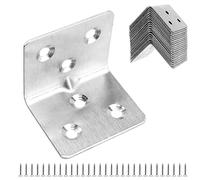 CHUEHKAK Lot de 20 Équerres d'assemblage en 1,5 mm d'épaisseur, 30 x 30 mm, Equerre Metal pour Fixation Angle Droit Support en forme de L, Équerre Angle 90 Degrés en Acier, Équerre de Coin, Avec vis