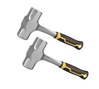 CHUENHEI Lot de 2 Marteaux de Démolition 2 kg avec Poignée en Caoutchouc - Marteau Charpentier 2000 g pour Travaux Béton, Camping, Jardinage