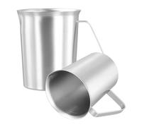 CHUENHEI Lot de 2 verres doseurs en acier inoxydable 500 ml 1000 ml - Pot à lait en acier inoxydable avec poignée et unités de mesure