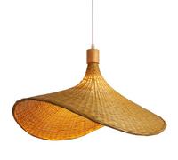 CHUERAK Abat-jour rustique en paille E26 Suspension en osier de l'Asie du Sud-Est Lampe Araignée en Bambou Bohême 1 Lumière Suspensions Artisanales Lampe pour Salon