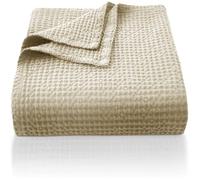 CHUFFED - Couverture 100% coton - 150 x 200 cm - Couverture douce et respirante - Motif gaufré - Couverture légère pour canapé, canapé-lit, couverture de salon, canapé, couche en lin