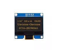 ChuFort Module OLED de 1,54 Pouces, écran 12864, écran LCD LED SSD1309 SPI I2C(Yellow 4Pin)