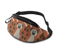 Chug The Pug Sac de Taille avec Sangle réglable Hip Bum Bag pour Homme Femme Outdoor Sports Running Gym Traveling