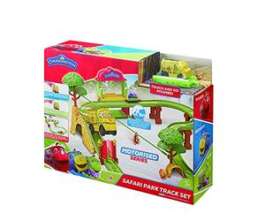 Chuggington Safari Park Track Set | Série motorisée | Mtambo Touch & Go Train Exclusif Inclus | Jouets pour garçon et Fille de 3 Ans et Plus, Multicolore