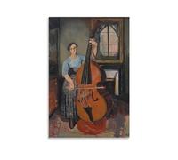 CHUHUAN Poster sur toile représentant une femme avec une contrebasse Suzanne Valadon (30 x 45 cm)