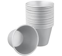 CHUIFAI Lot de 20 Moules à Flan, Moule à Pudding, Mini Quiche, Petits Bols à Sauce, Snack, Olives, Moule Tartelette, Pudding Portugais, Acier Inoxydable, 140 ml