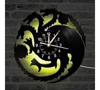 Chukamalilayi Horloge murale en vinyle, thème Game of Thrones, grande horloge, veilleuse créative faite à la main couleur 7 couleurs cadeaux décoratifs (crochet cadeau), A